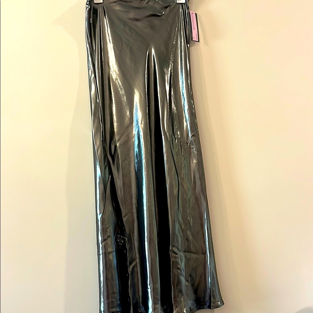 Wild Fable Silver Trumpet Maxi Skirt with Slit